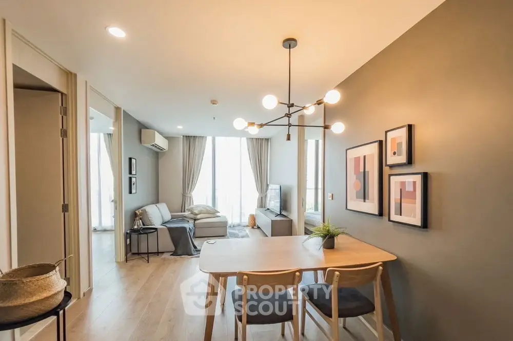 Modern living room with stylish decor and cozy ambiance