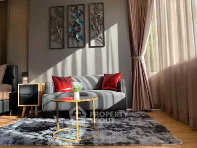 Stylish living room with modern decor and natural light