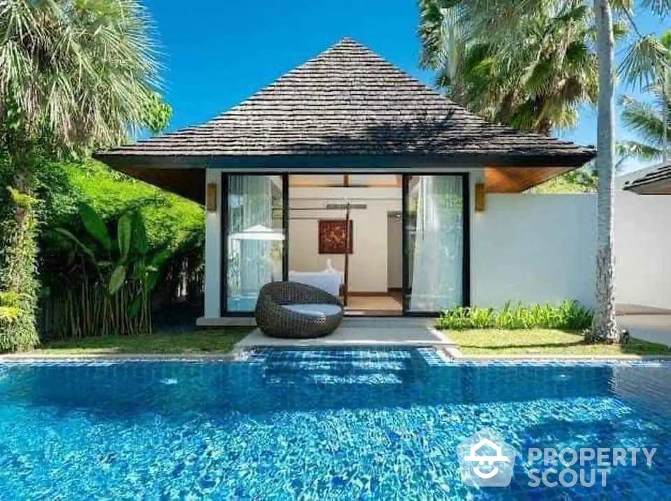 Luxurious tropical villa with private pool and lush garden