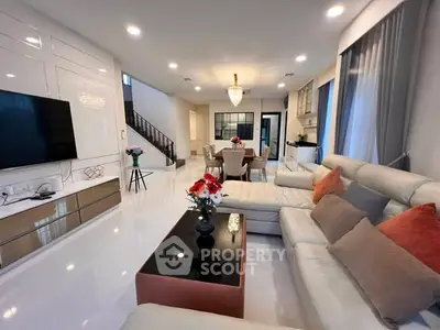 Luxurious modern living room with elegant decor and spacious seating area