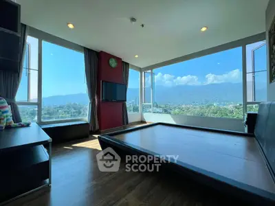 Spacious corner unit with stunning mountain views and large windows, perfect for a serene living experience.