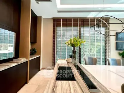 Luxurious modern kitchen with sleek countertops and stylish lighting