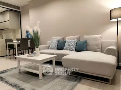 Modern living room with stylish sofa and elegant decor