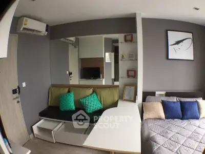 Modern studio apartment with stylish decor and cozy living area