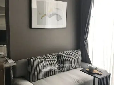 Cozy living room with modern decor and natural light
