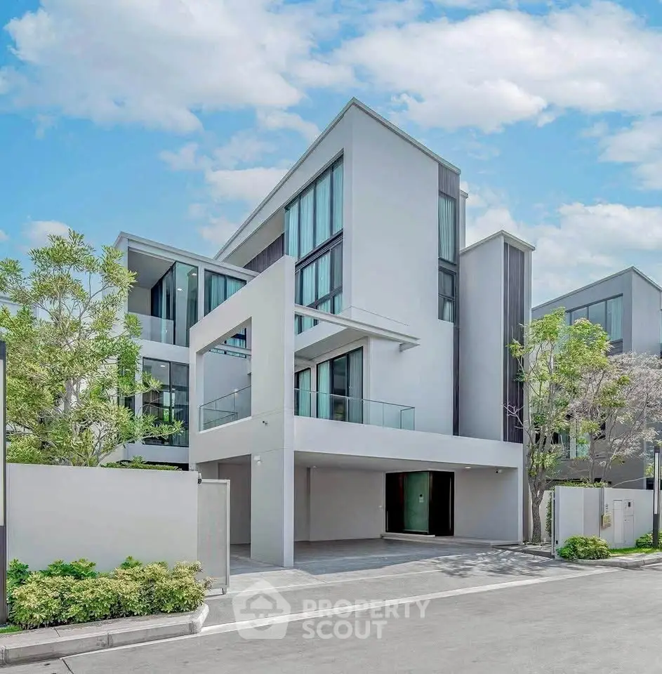Modern luxury home with sleek architecture and large windows, perfect for contemporary living.