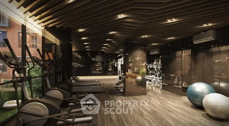 Luxurious modern gym with state-of-the-art equipment and stylish design