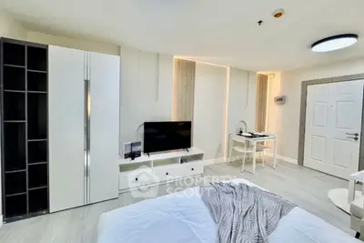 Modern bedroom with sleek furniture and stylish decor
