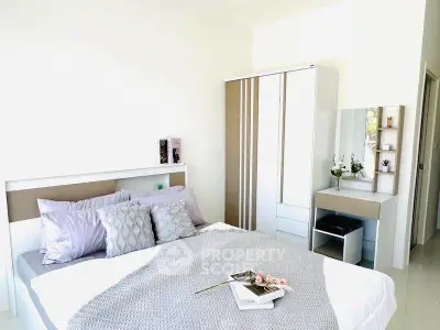 Modern bedroom with stylish decor and cozy ambiance