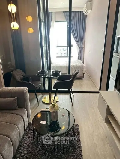 Modern studio apartment with stylish decor and natural light