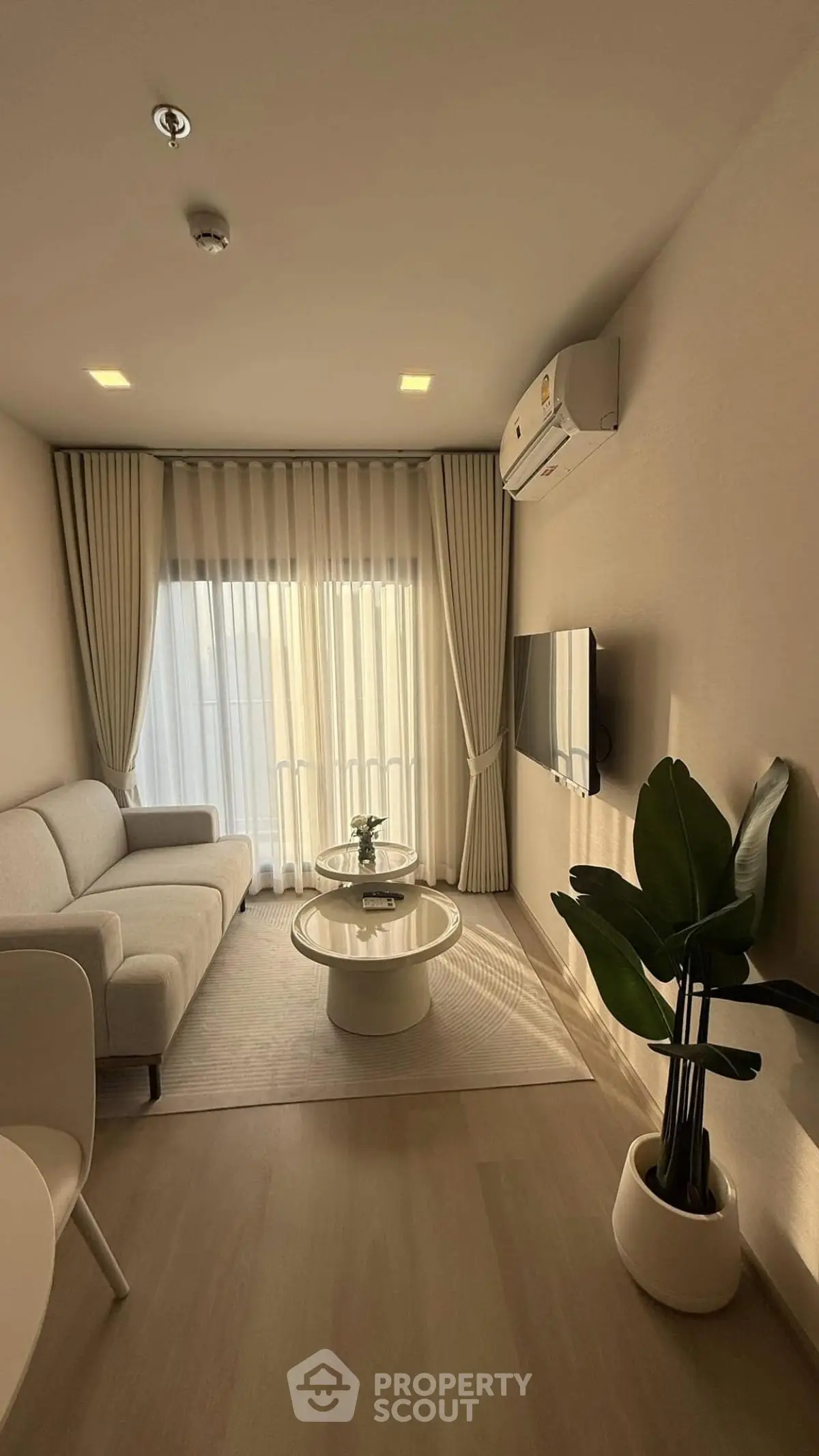 Modern living room with elegant decor and natural light