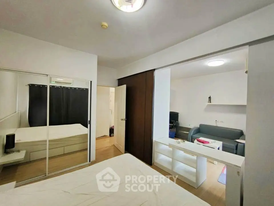 Modern studio apartment with open layout and stylish furnishings