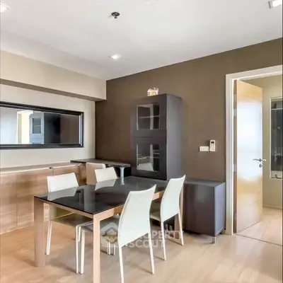 Modern dining area with sleek furniture and stylish decor