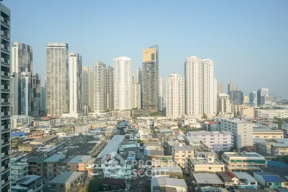 Stunning cityscape view showcasing modern skyscrapers and urban landscape, perfect for real estate investment.