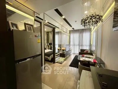 Luxurious modern apartment with open layout, featuring elegant decor and ample natural light.