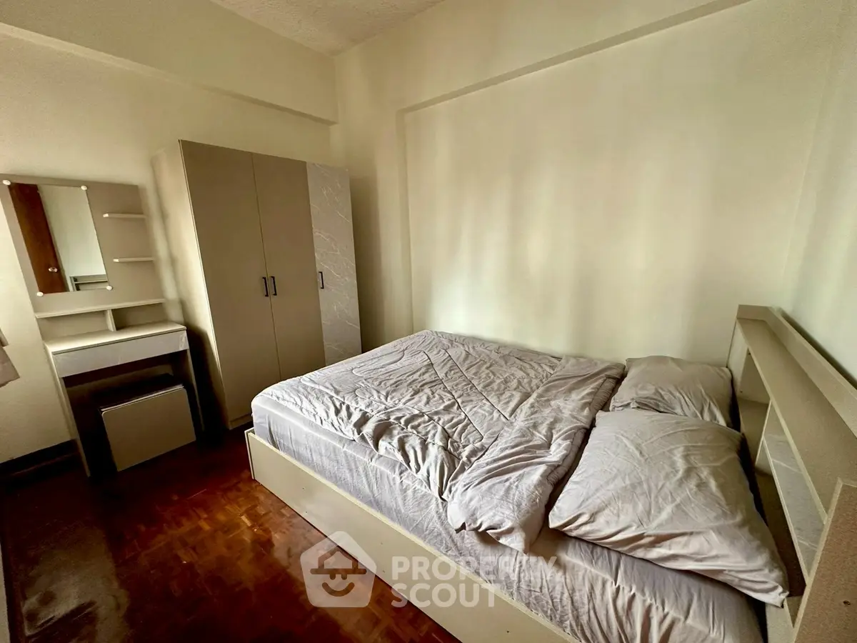 Cozy bedroom with modern furniture and natural light