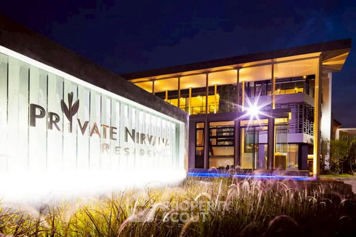 Luxurious modern residence with stunning architectural design and ambient lighting at Private Nirvana.