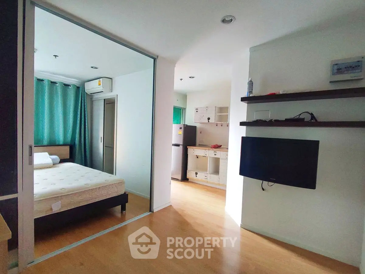 Modern studio apartment with open layout and natural light
