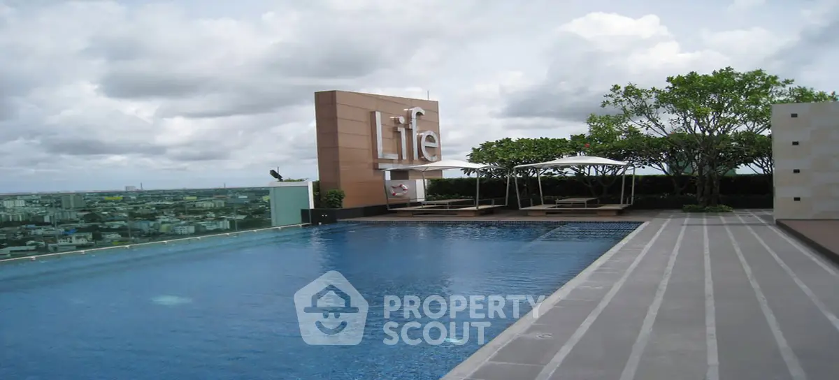 Luxurious rooftop pool with stunning city views and modern design.