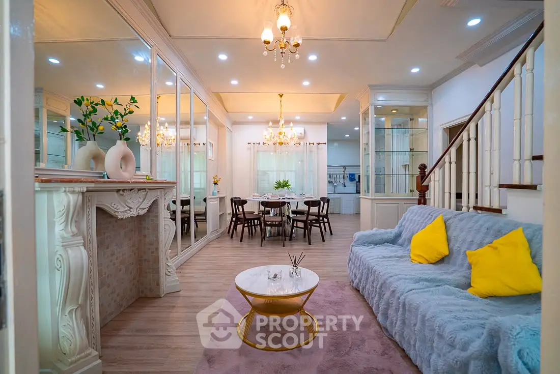 Elegant living room with stylish decor and cozy seating area