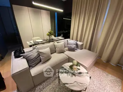 Stylish modern living room with elegant sofa and chic decor