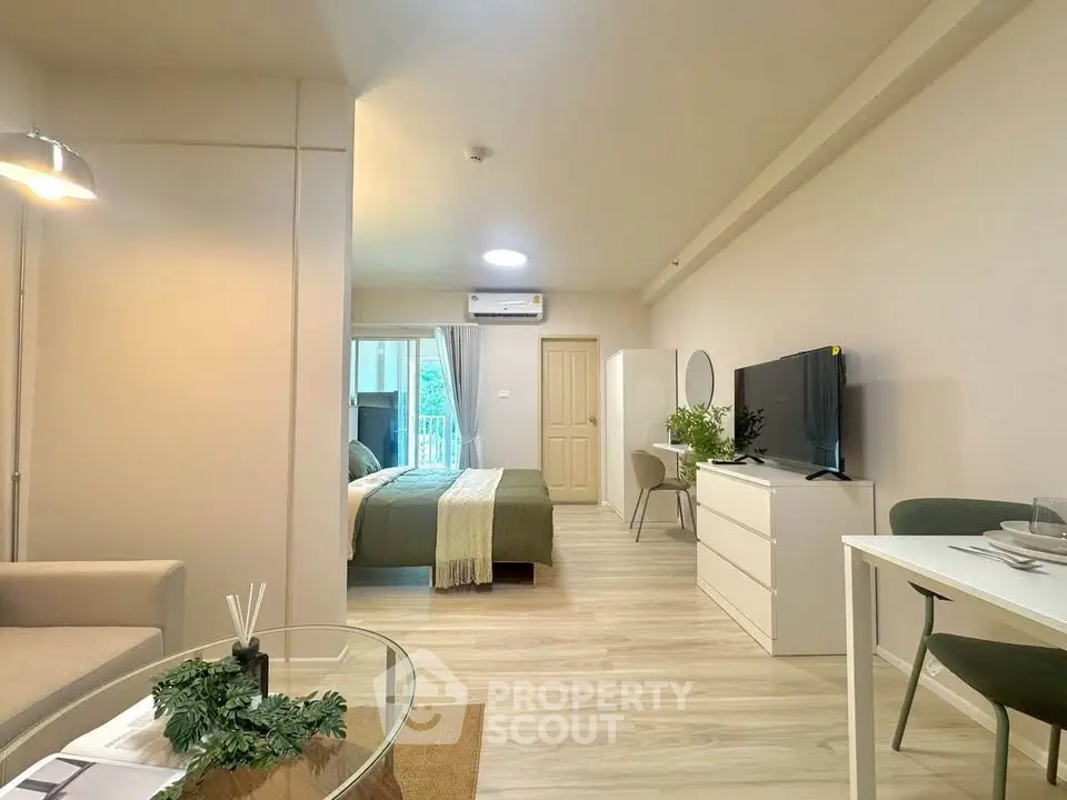 Modern studio apartment with open layout and stylish decor