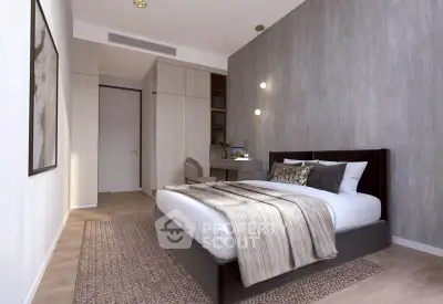 Modern bedroom with stylish decor and cozy ambiance
