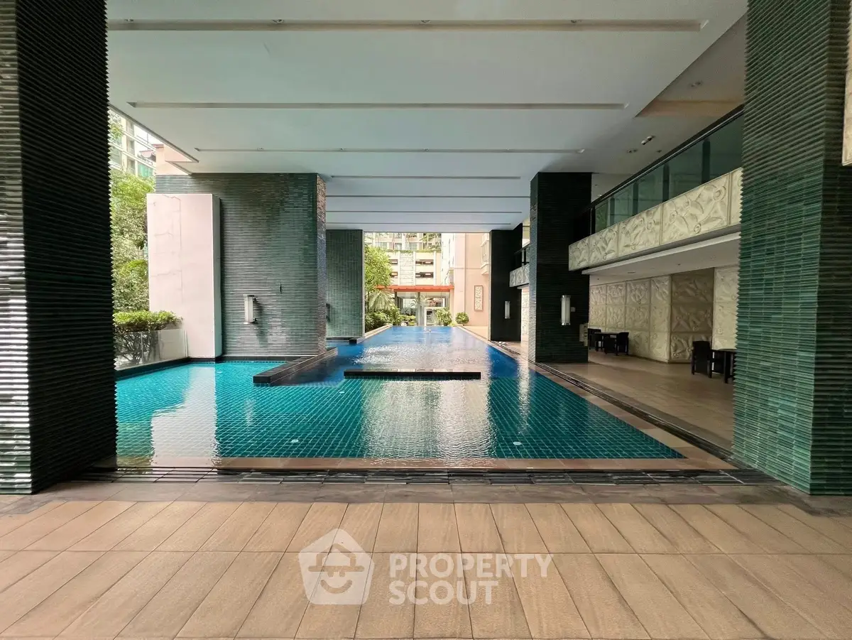 Luxurious indoor swimming pool with modern design and elegant architecture