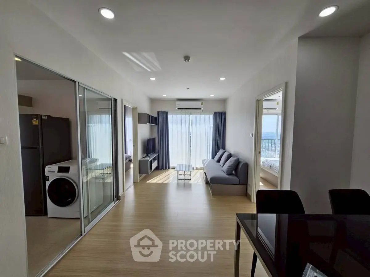 Modern living room with open layout and natural light