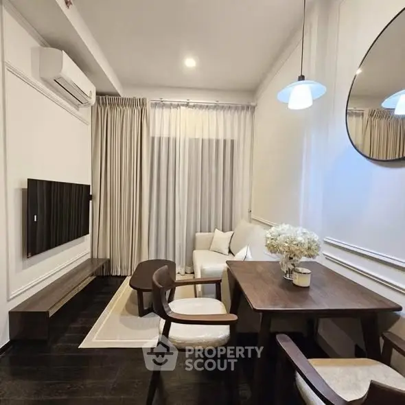 Chic modern living room with elegant decor and cozy seating area