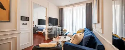 Luxurious living room with elegant decor and cozy seating area