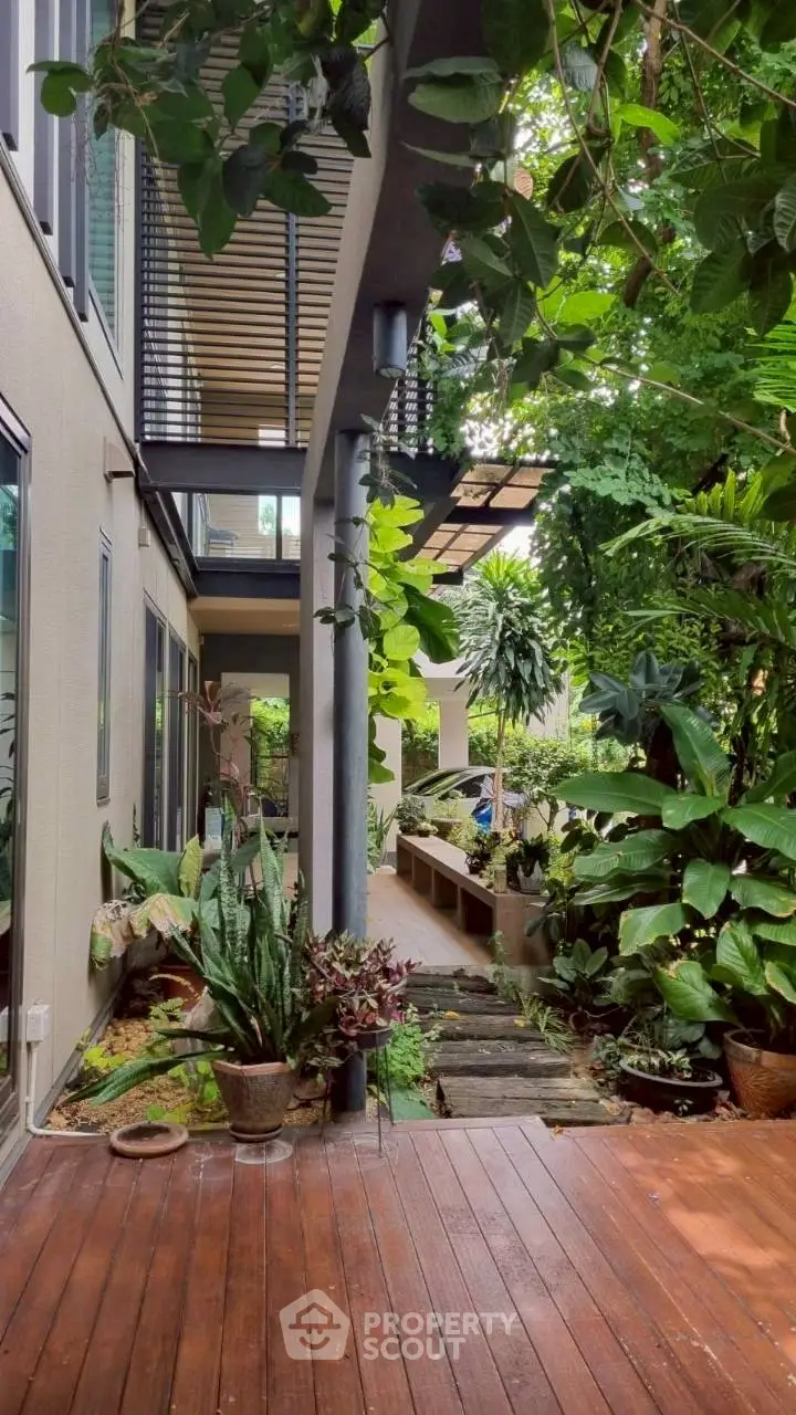 Stunning garden view with lush greenery and modern architecture, perfect for nature lovers seeking tranquility.
