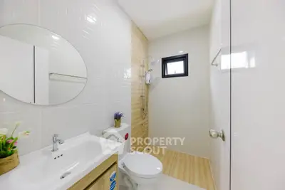 Modern bathroom with sleek design and natural light