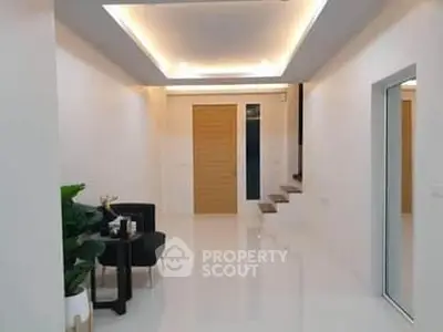 Modern minimalist interior with sleek design and bright lighting