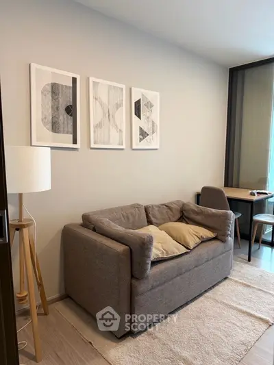 Cozy living room with modern decor and comfortable seating