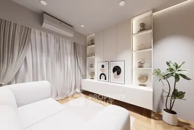 Modern living room with elegant decor and natural light