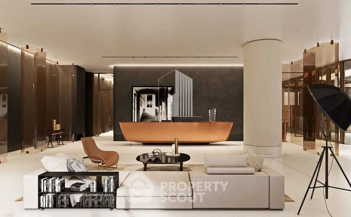 Luxurious modern living room with elegant decor and stylish furniture