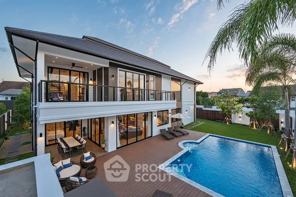 Luxurious modern villa with private pool and spacious outdoor deck