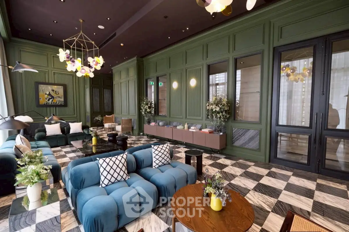 Luxurious modern living room with stylish decor and plush seating in a high-end property.