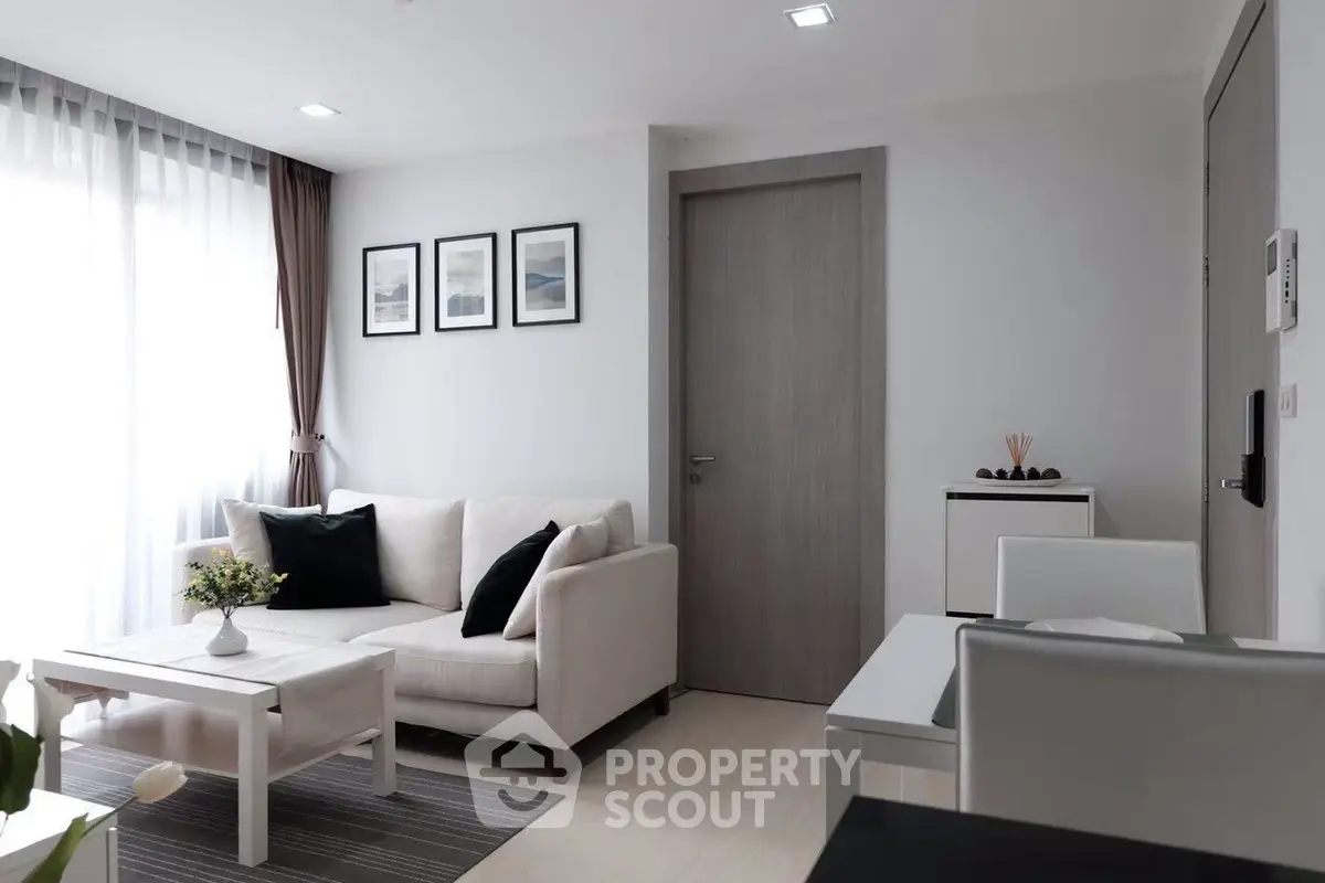 Modern living room with stylish decor and natural light