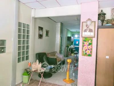 Cozy living room with eclectic decor and comfortable seating