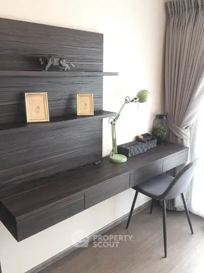 Modern study area with sleek desk and stylish decor