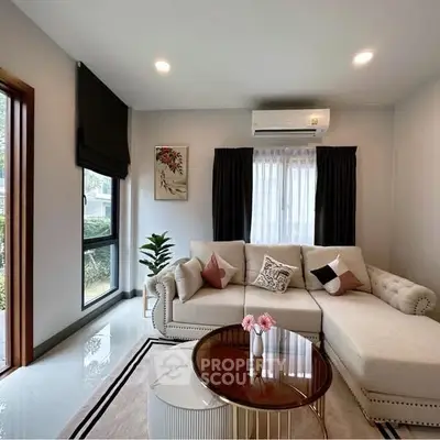 Stylish living room with modern sectional sofa and chic decor