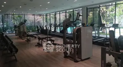 Spacious modern gym with large windows and state-of-the-art equipment