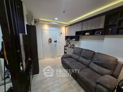 Modern living room with stylish decor and comfortable seating