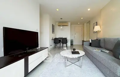 Modern living room with sleek furniture and stylish decor