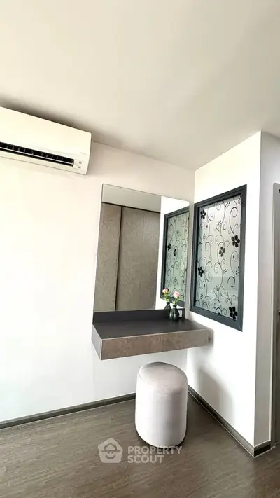 Modern minimalist interior with air conditioning and stylish decor