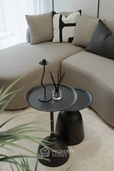 Stylish modern living room with elegant furniture and chic decor