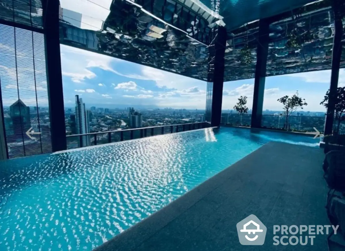 Stunning rooftop infinity pool with panoramic city views and modern design.