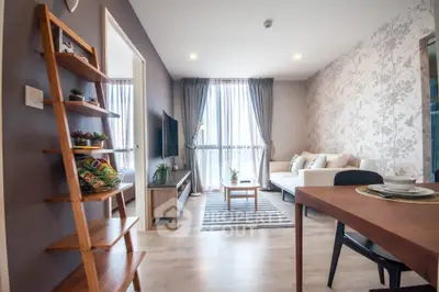 Modern living room with stylish decor and natural light